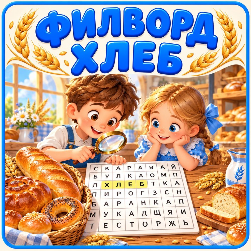 ФИЛВОРД «ХЛЕБ» — день хлеба, хлеб, слоги — скачать для детского сада