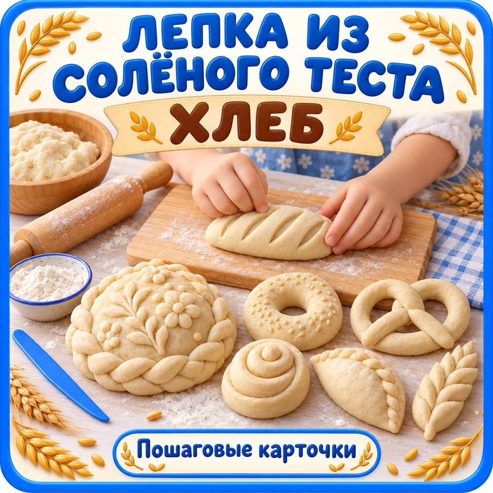 ЛЕПКА ИЗ СОЛЁНОГО ТЕСТА. ХЛЕБ — день хлеба, хлеб, творчество — скачать для детского сада