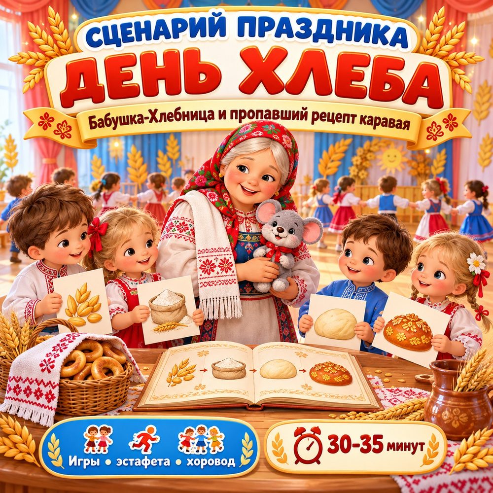 СЦЕНАРИЙ ПРАЗДНИКА «ДЕНЬ ХЛЕБА» — день хлеба, хлеб, сценарий — скачать для детского сада
