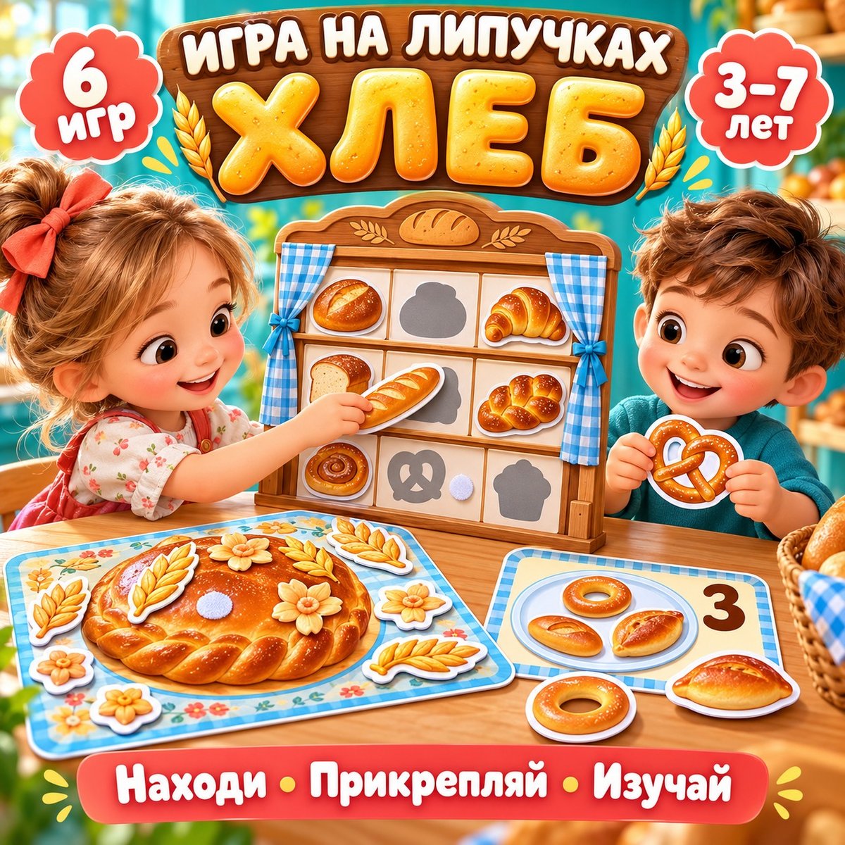 ИГРА НА ЛИПУЧКАХ ХЛЕБ — день хлеба, хлеб, липучки — скачать для детского сада