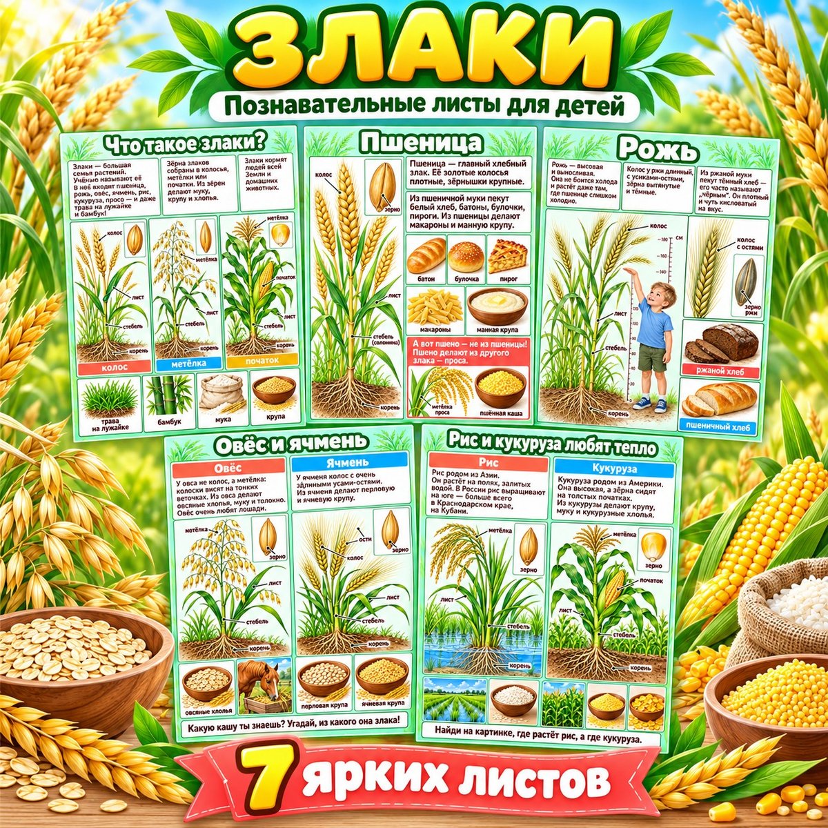 ПАПКА-ПЕРЕДВИЖКА ЗЛАКИ И ПОЧЕМУ ГРЕЧКА НЕ ЗЛАК — день хлеба, хлеб, папка передвижка — скачать для детского сада