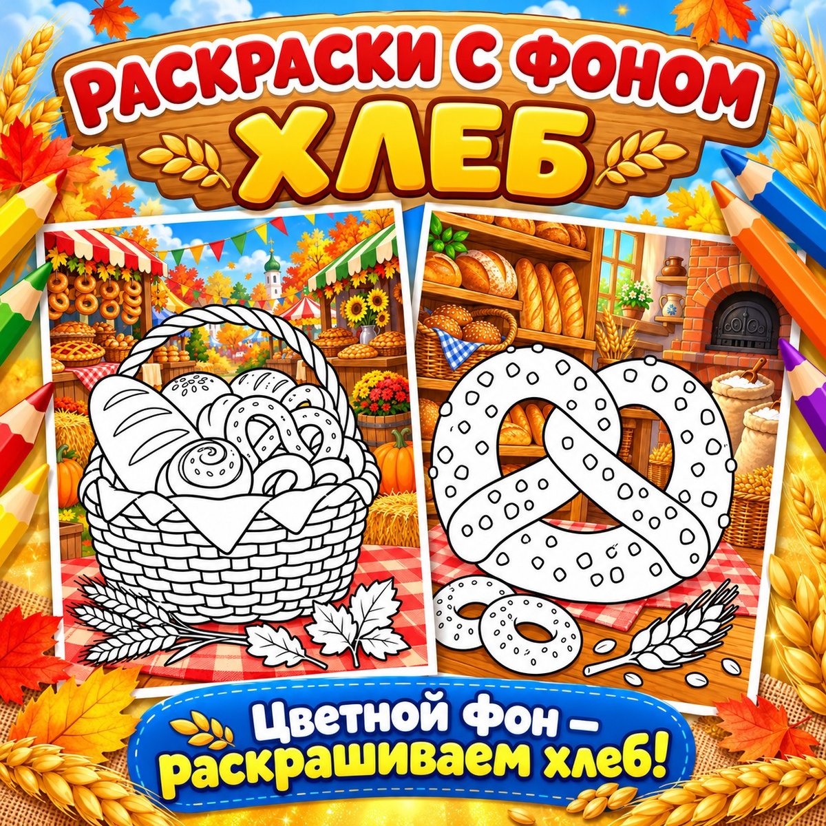 РАСКРАСКИ С ФОНОМ ДЕНЬ ХЛЕБА — день хлеба, хлеб, раскраски — скачать для детского сада