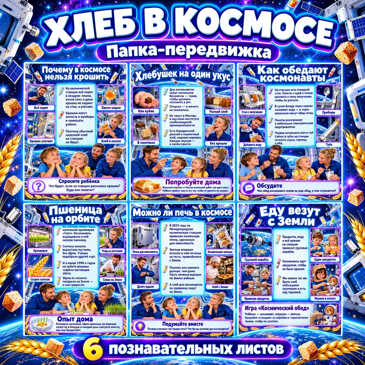 ПАПКА-ПЕРЕДВИЖКА ХЛЕБ В КОСМОСЕ — день хлеба, хлеб, папка передвижка — скачать для детского сада