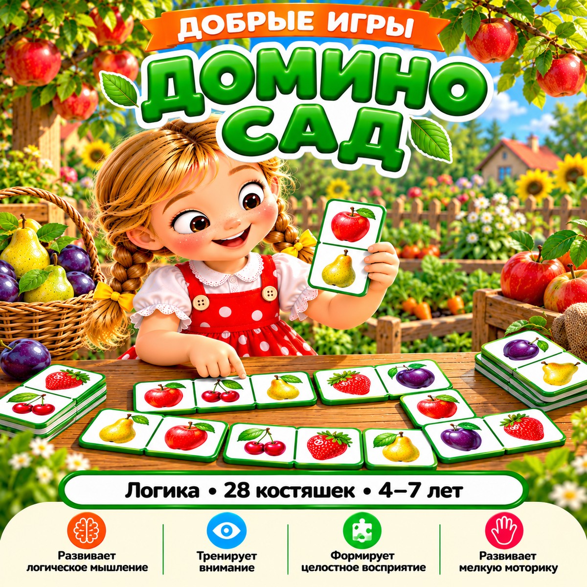 ДОМИНО САД — овощи, фрукты, ягоды — скачать для детского сада