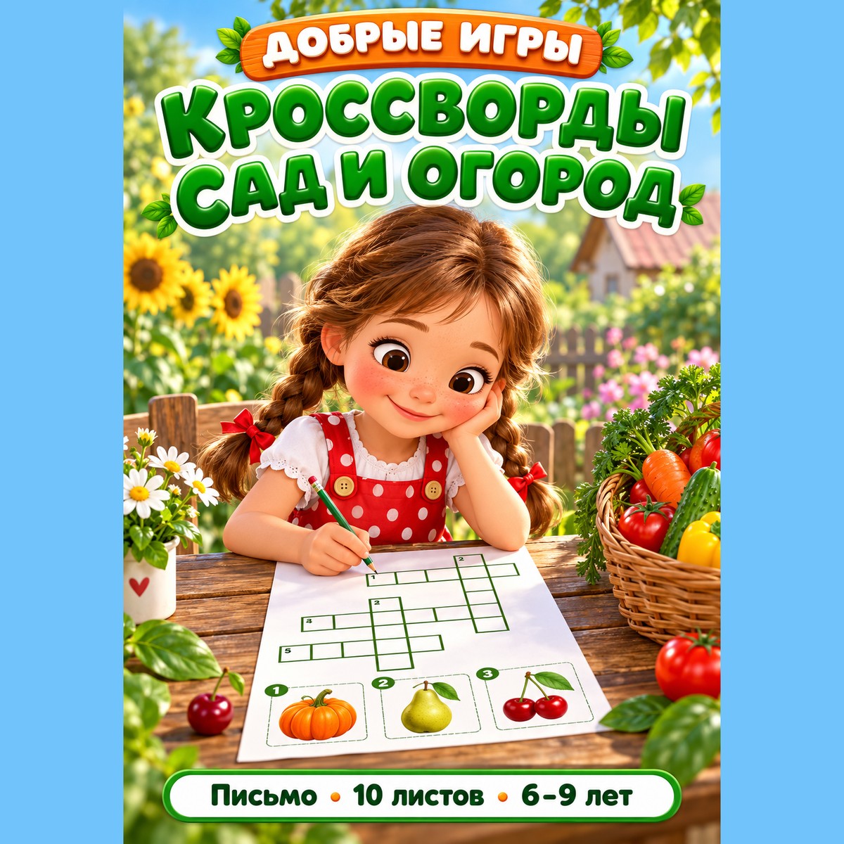 КРОССВОРДЫ САД И ОГОРОД — овощи, фрукты, ягоды — скачать для детского сада