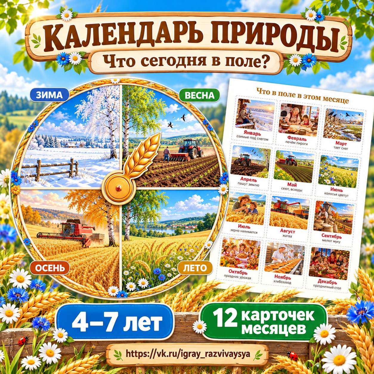 КАЛЕНДАРЬ ПРИРОДЫ ЧТО СЕГОДНЯ В ПОЛЕ — осень, природа, 4-5 лет — скачать для детского сада