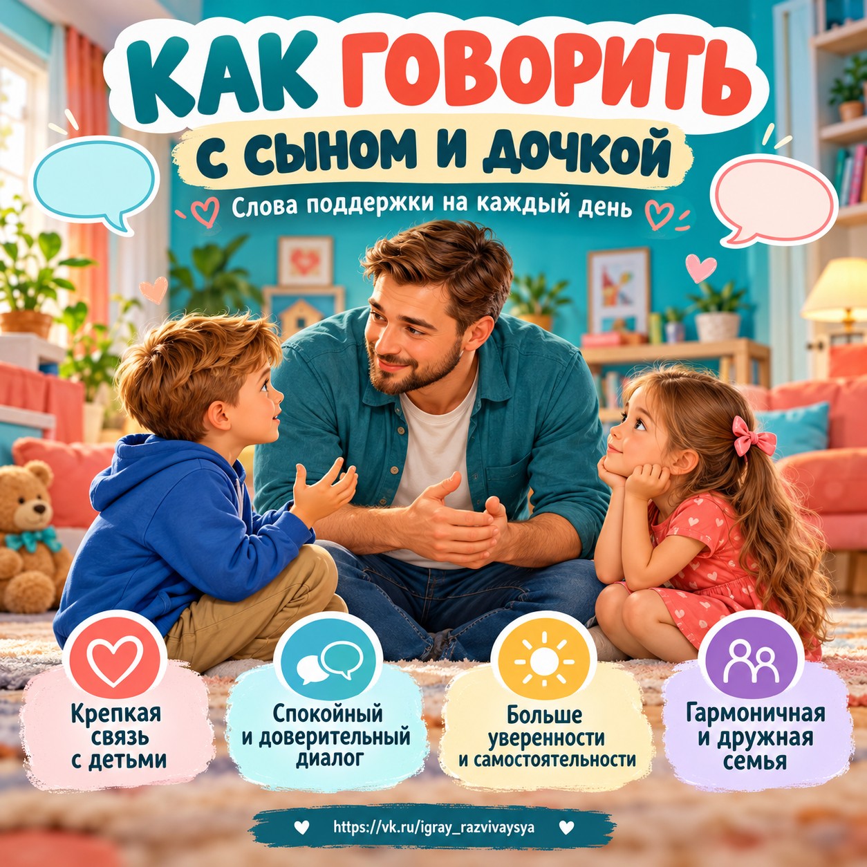 КАК ГОВОРИТЬ С СЫНОМ И ДОЧКОЙ — папка-передвижка, 4-5 лет, 5-7 лет — скачать для детского сада