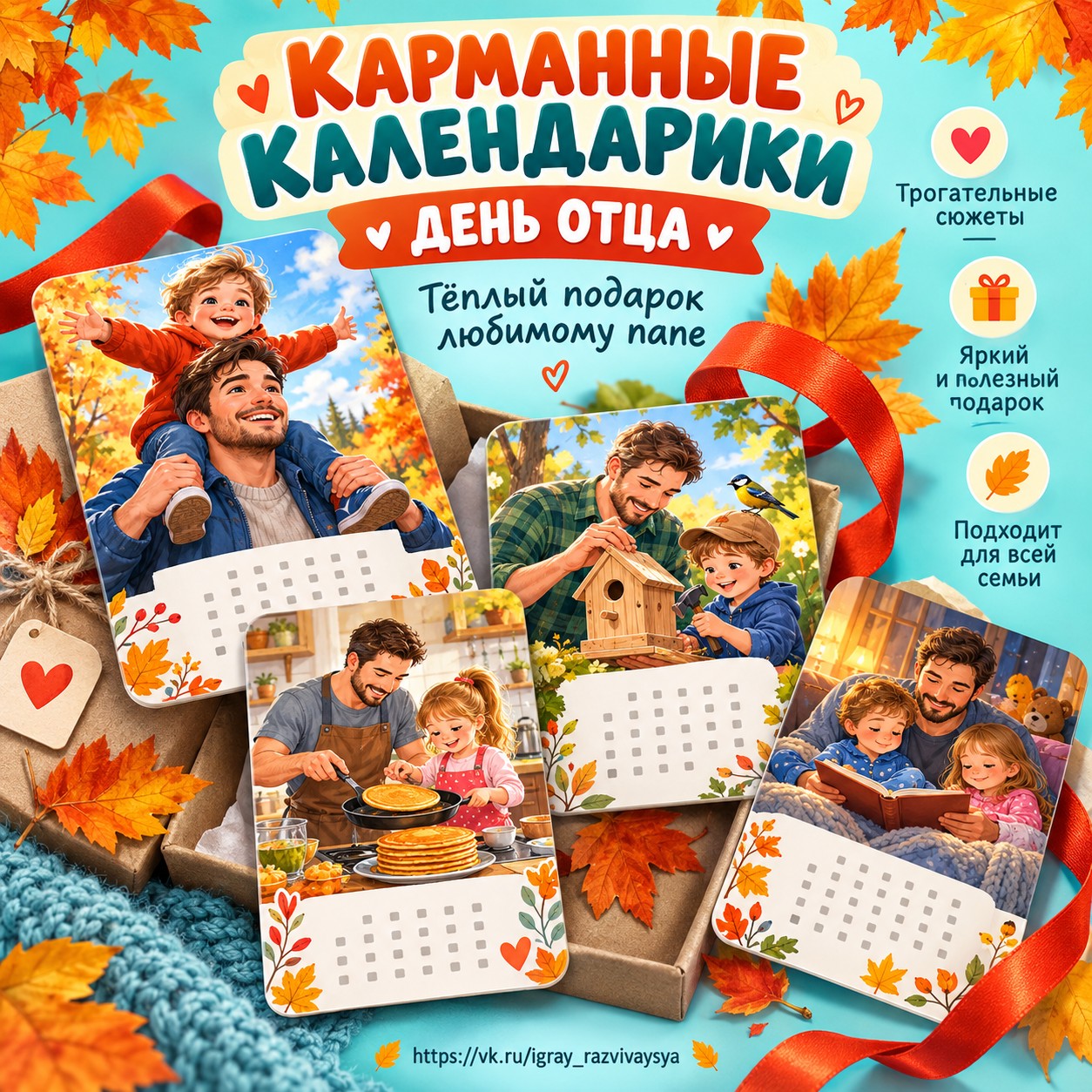 КАРМАННЫЕ КАЛЕНДАРИКИ ДЕНЬ ОТЦА — день отца, 4-5 лет, 5-7 лет — скачать для детского сада