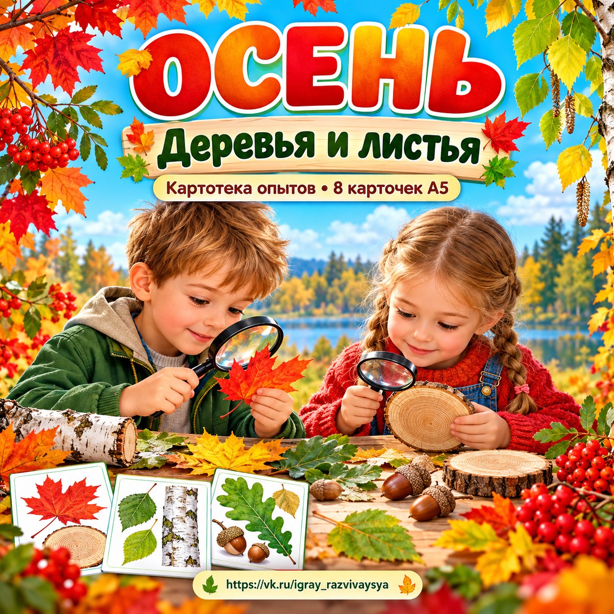 КАРТОТЕКА ОПЫТОВ ОСЕНЬ ДЕРЕВЬЯ И ЛИСТЬЯ — осень, картотека, опыты — скачать для детского сада