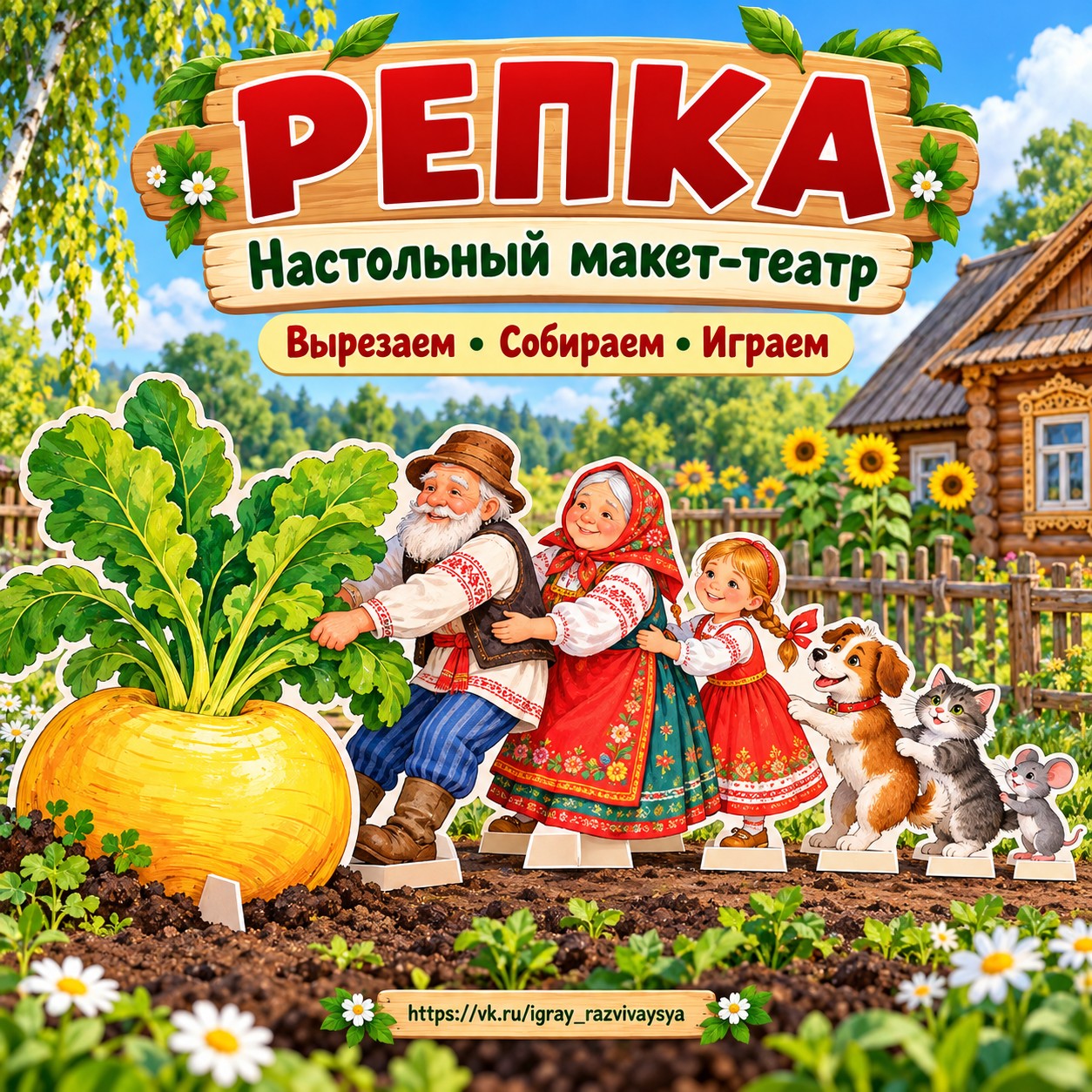 НАСТОЛЬНЫЙ МАКЕТ-ТЕАТР РЕПКА — театр, 4-5 лет, 5-7 лет — скачать для детского сада