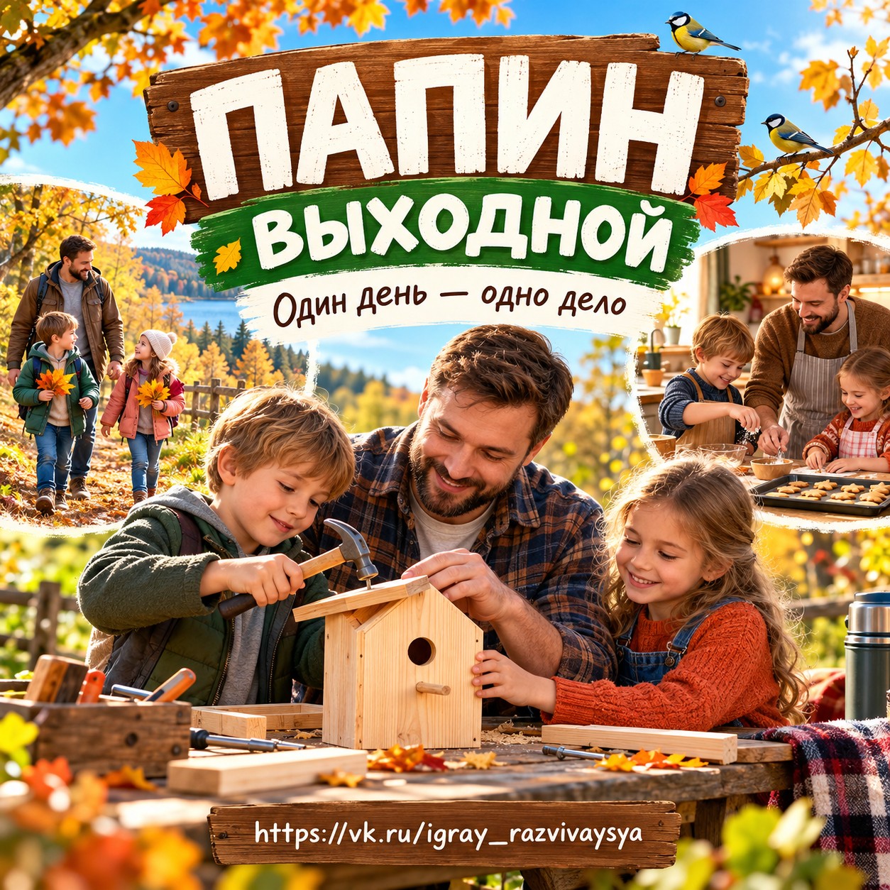 ПАПИН ВЫХОДНОЙ — день отца, папка-передвижка, 4-5 лет — скачать для детского сада