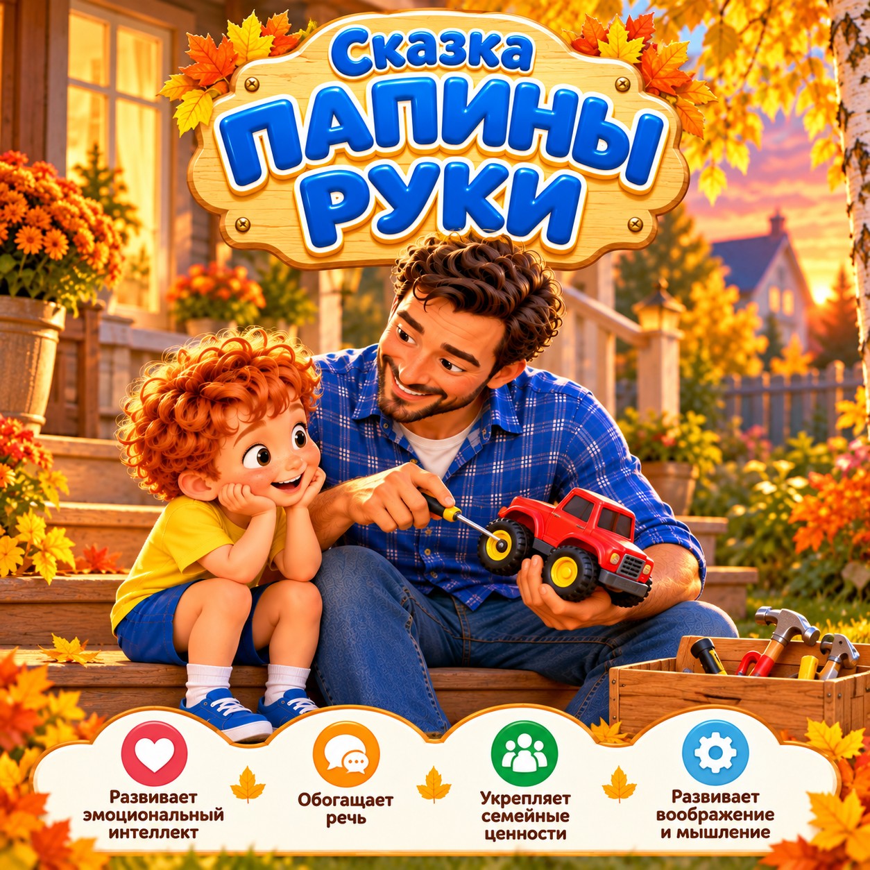 СКАЗКА ПАПИНЫ РУКИ — день отца, 4-5 лет, 5-7 лет — скачать для детского сада
