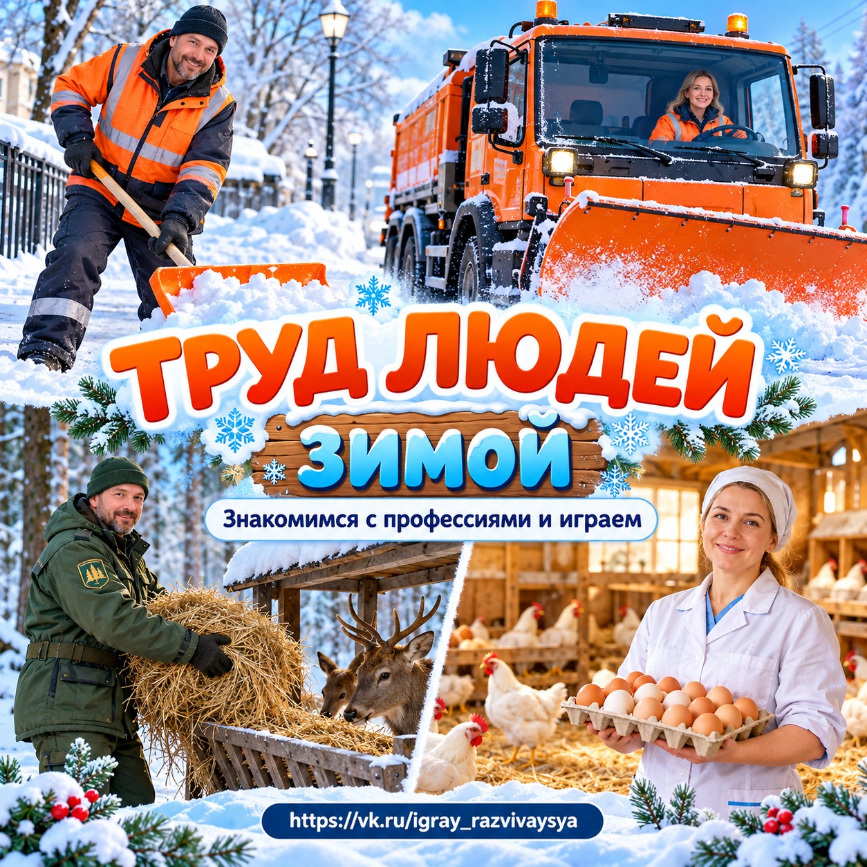 ТРУД ЛЮДЕЙ ЗИМОЙ — зима, 4-5 лет, 5-7 лет — скачать для детского сада