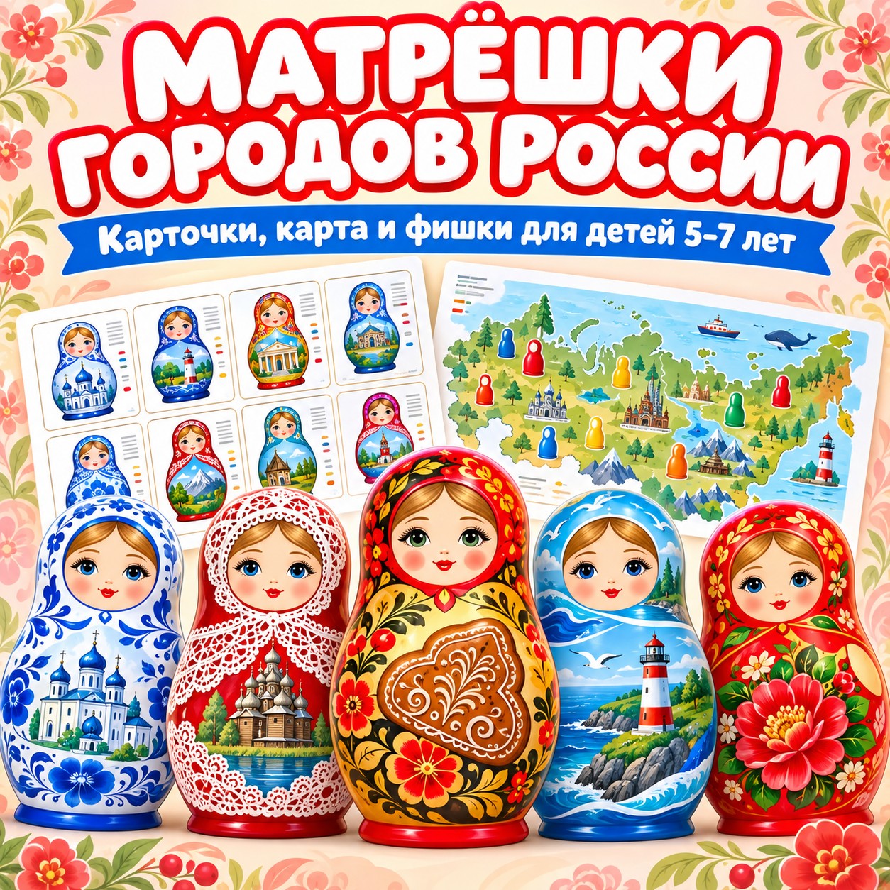 МАТРЁШКИ ГОРОДОВ РОССИИ — матрешка, народные промыслы, 4-5 лет — скачать для детского сада