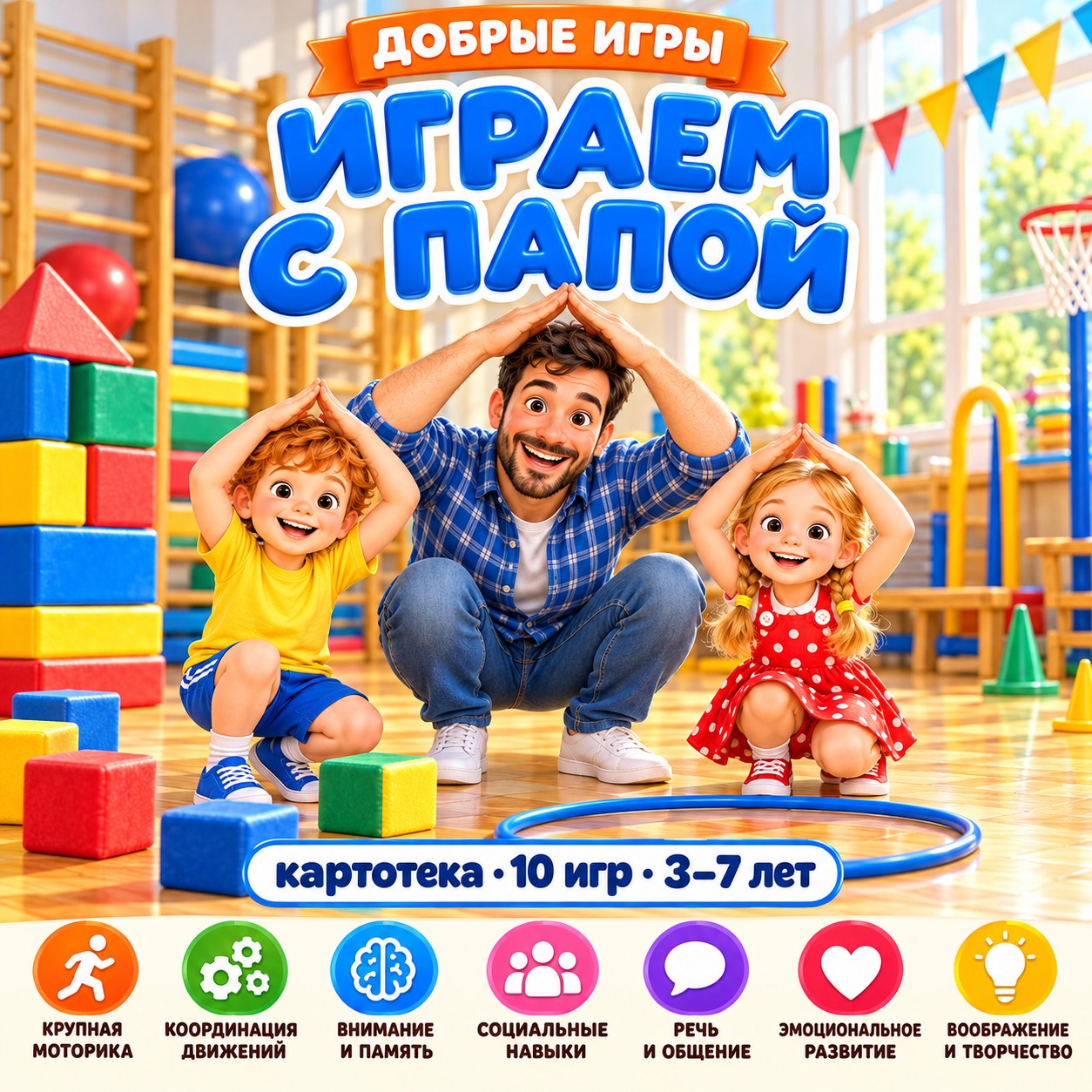 КАРТОТЕКА ИГРАЕМ С ПАПОЙ — день отца, картотека, 4-5 лет — скачать для детского сада