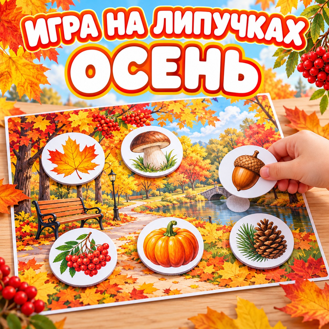 ИГРА НА ЛИПУЧКАХ ОСЕНЬ — осень, 4-5 лет, 5-7 лет — скачать для детского сада