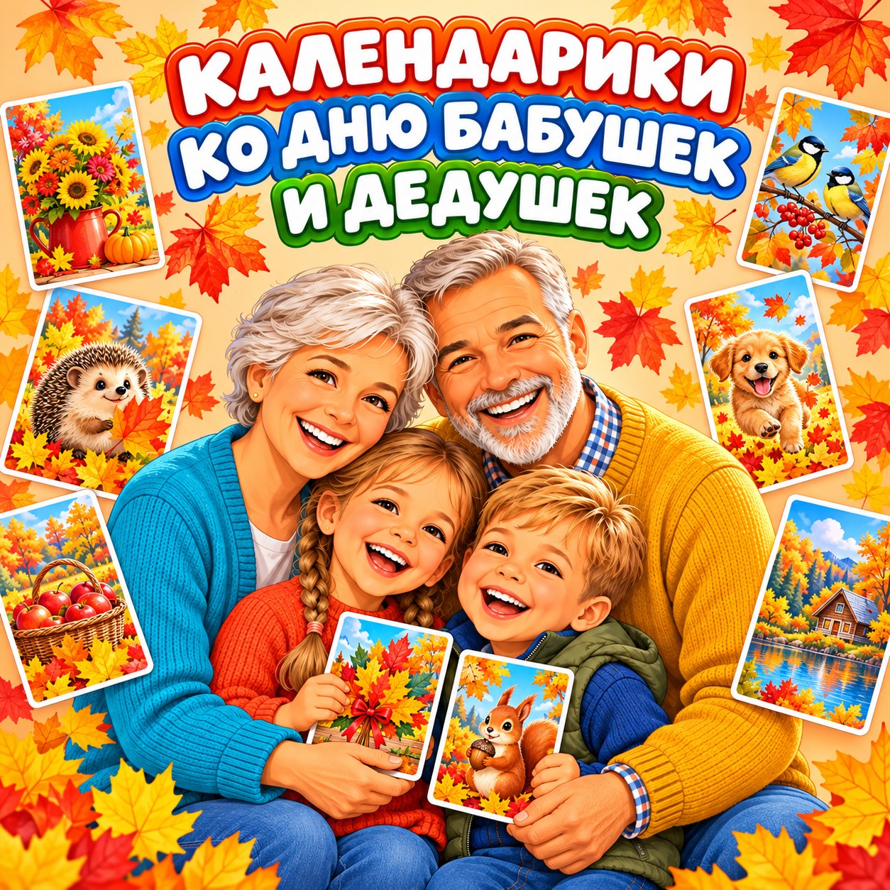 КАРМАННЫЕ КАЛЕНДАРИКИ ДЕНЬ БАБУШЕК И ДЕДУШЕК — календарь, 4-5 лет, 5-7 лет — скачать для детского сада