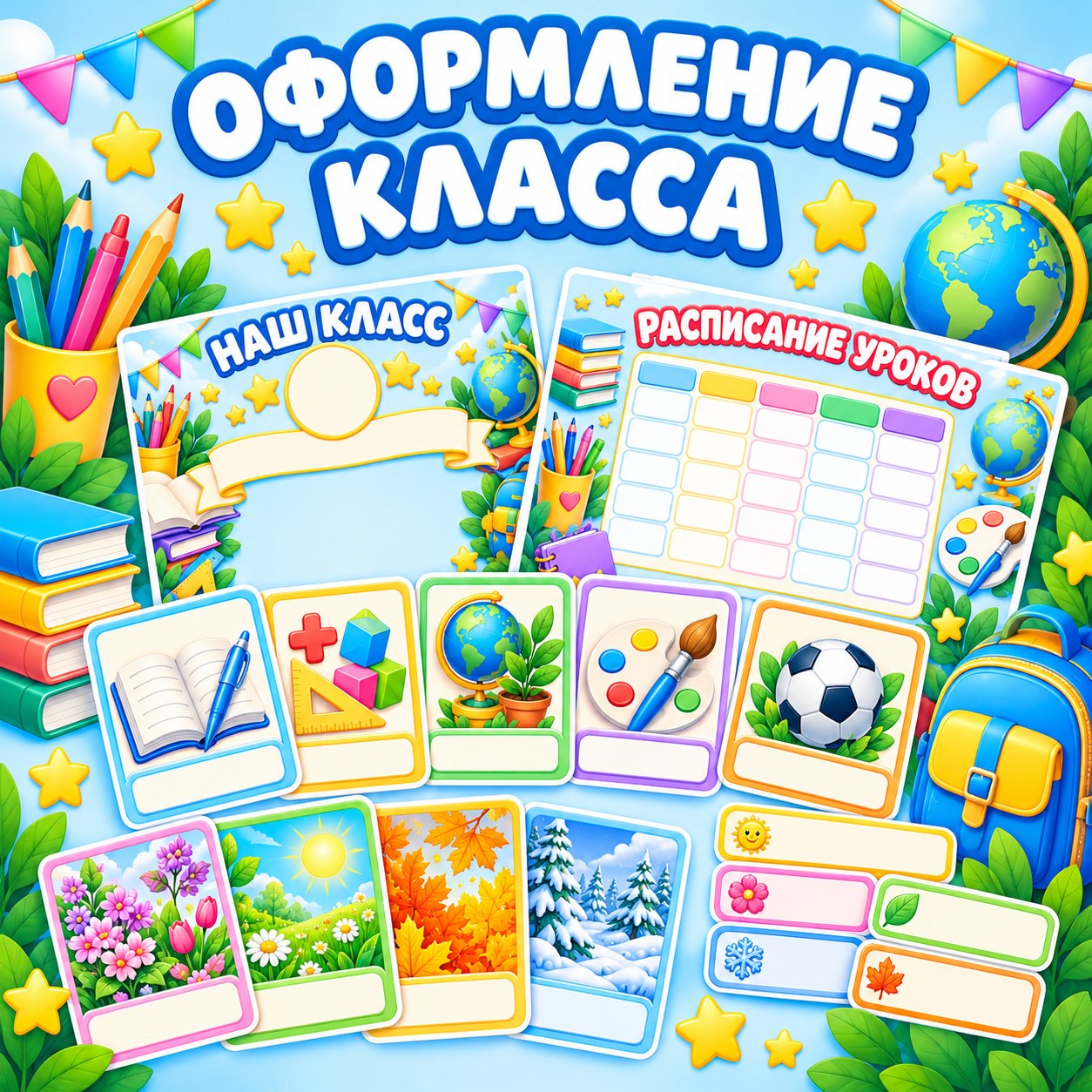 ОФОРМЛЕНИЕ КЛАССА — школа, 4-5 лет, 5-7 лет — скачать для детского сада