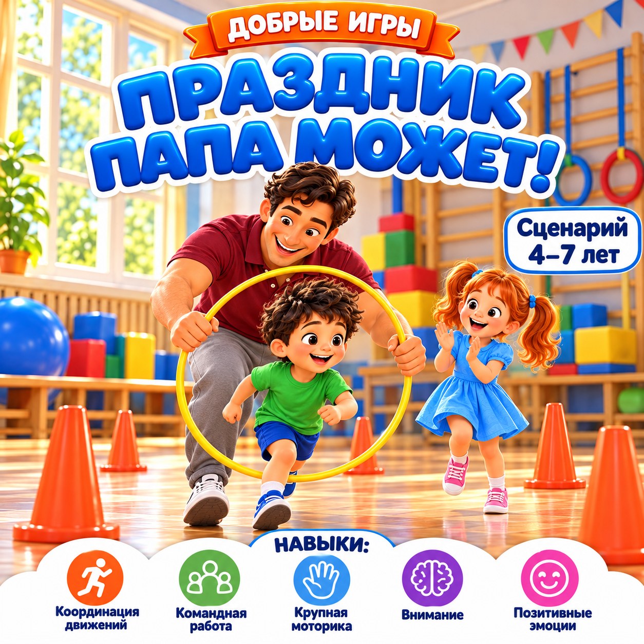 СЦЕНАРИЙ ПРАЗДНИКА ПАПА МОЖЕТ — день отца, сценарий, 4-5 лет — скачать для детского сада