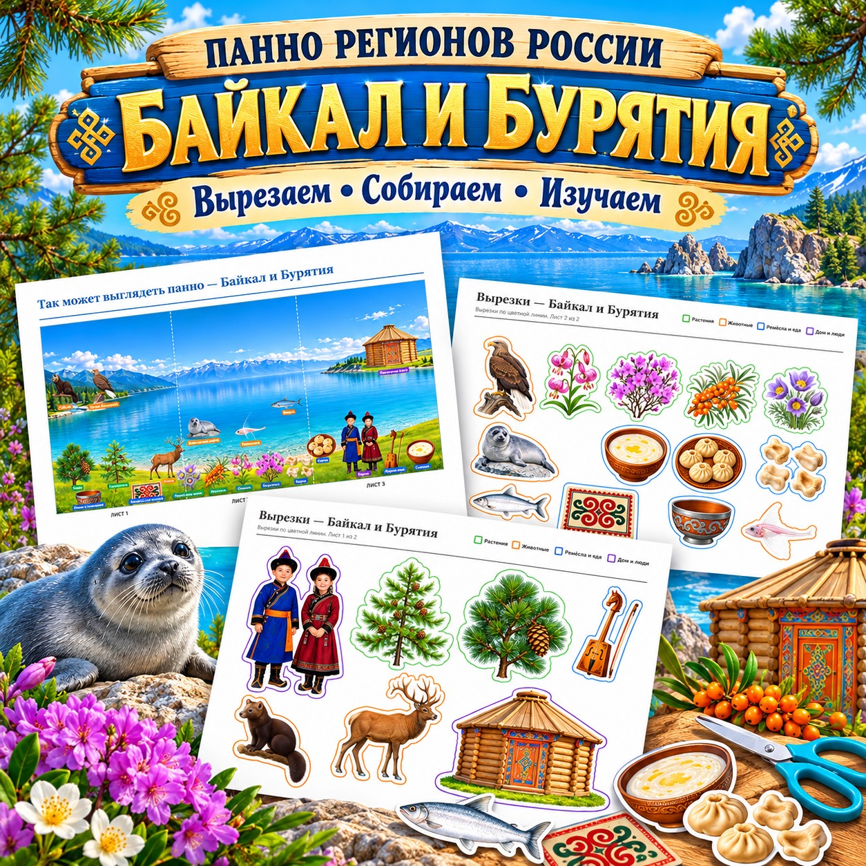 ПАННО РЕГИОНОВ РОССИИ БАЙКАЛ — россия, 4-5 лет, 5-7 лет — скачать для детского сада