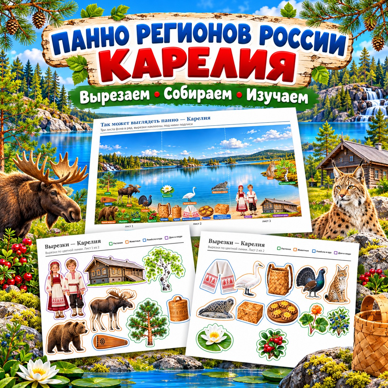 ПАННО РЕГИОНОВ РОССИИ КАРЕЛИЯ — россия, 4-5 лет, 5-7 лет — скачать для детского сада