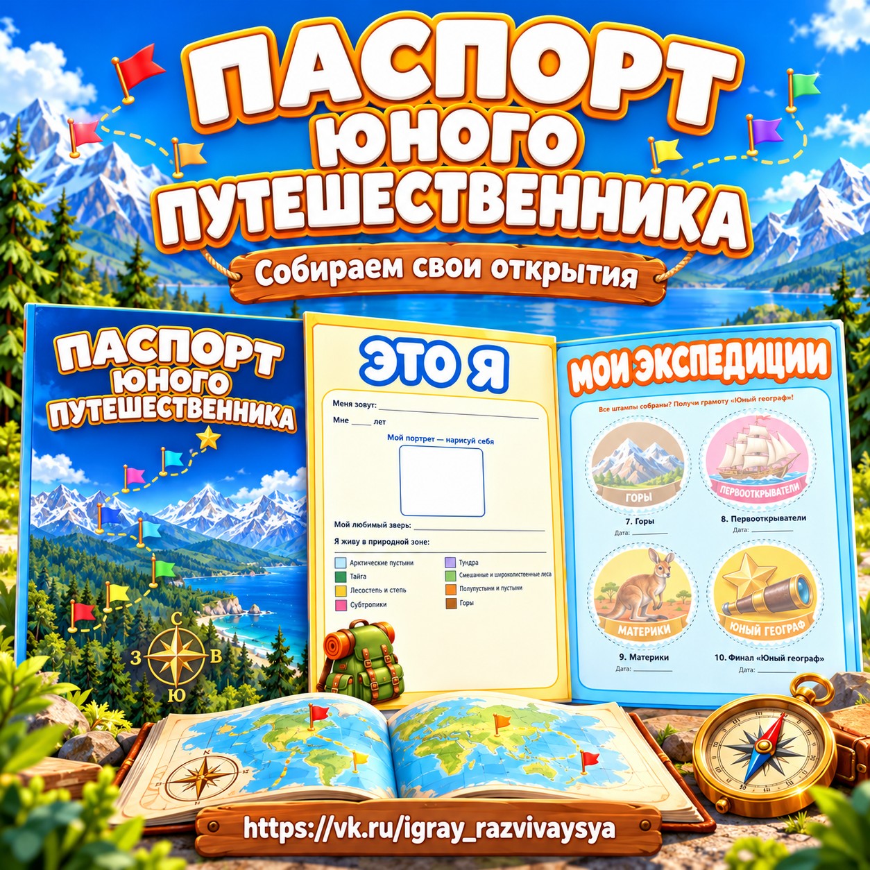 ПАСПОРТ ЮНОГО ПУТЕШЕСТВЕННИКА — 4-5 лет, 5-7 лет — скачать для детского сада
