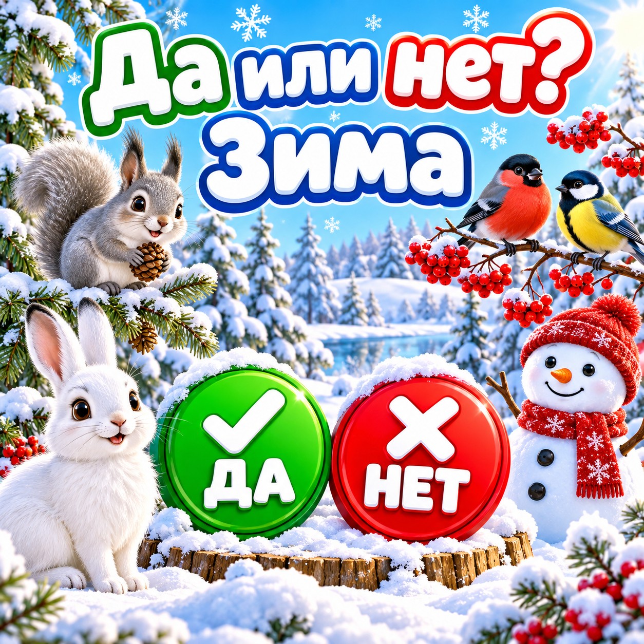 ДА ИЛИ НЕТ ЗИМА — зима, 4-5 лет, 5-7 лет — скачать для детского сада