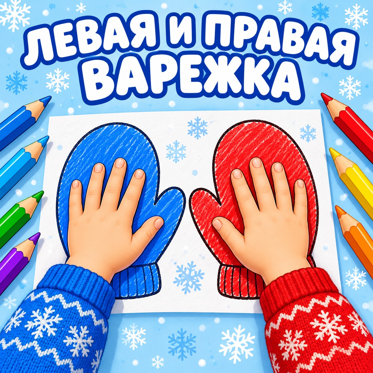 ЛЕВАЯ И ПРАВАЯ ВАРЕЖКА — 4-5 лет, 5-7 лет — скачать для детского сада