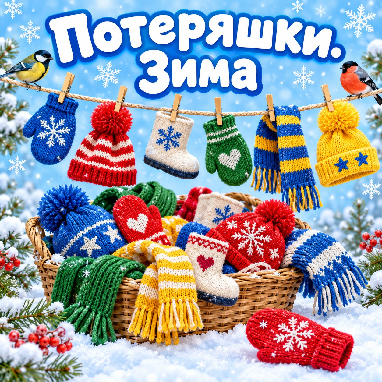 ПОТЕРЯШКИ ЗИМА — зима, 4-5 лет, 5-7 лет — скачать для детского сада