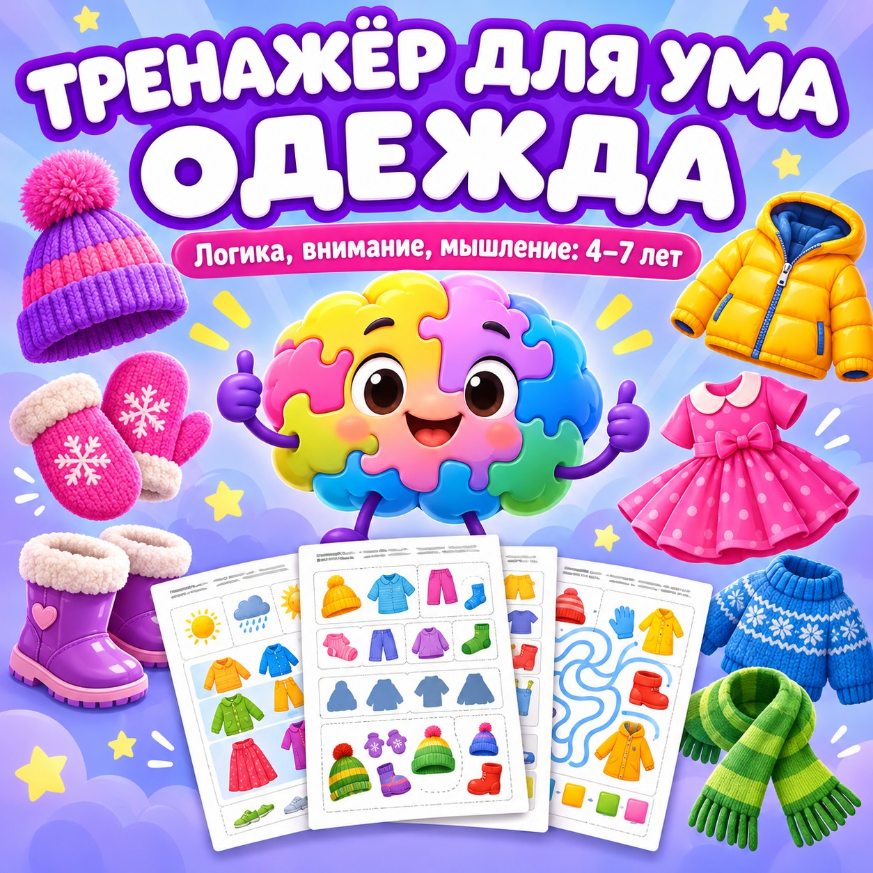 ТРЕНАЖЁР ДЛЯ УМА ОДЕЖДА — одежда, внимание, 4-5 лет — скачать для детского сада
