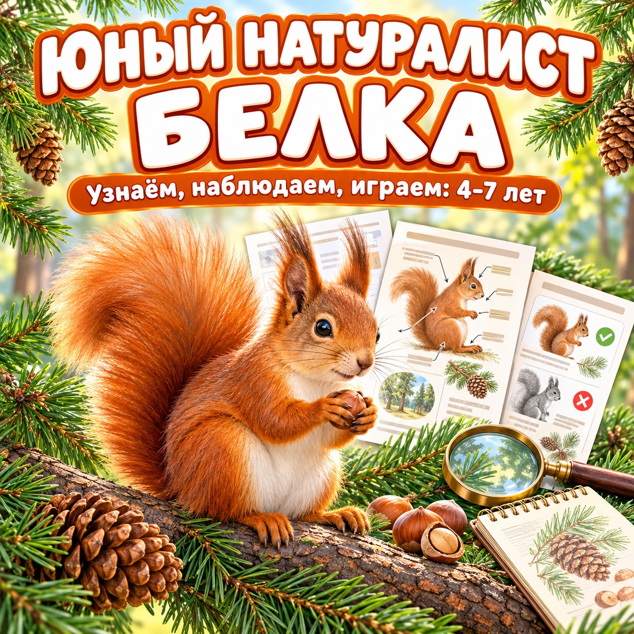 ЮНЫЙ НАТУРАЛИСТ — БЕЛКА — 4-5 лет, 5-7 лет — скачать для детского сада