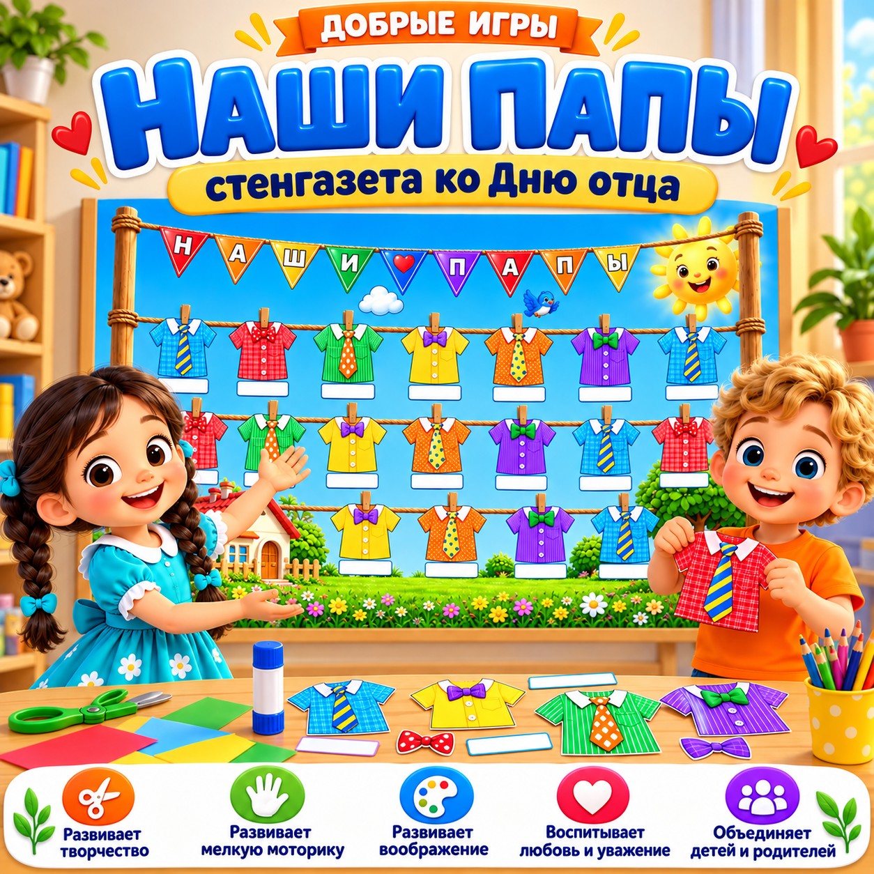 СТЕНГАЗЕТА НАШИ ПАПЫ — день отца, 4-5 лет, 5-7 лет — скачать для детского сада