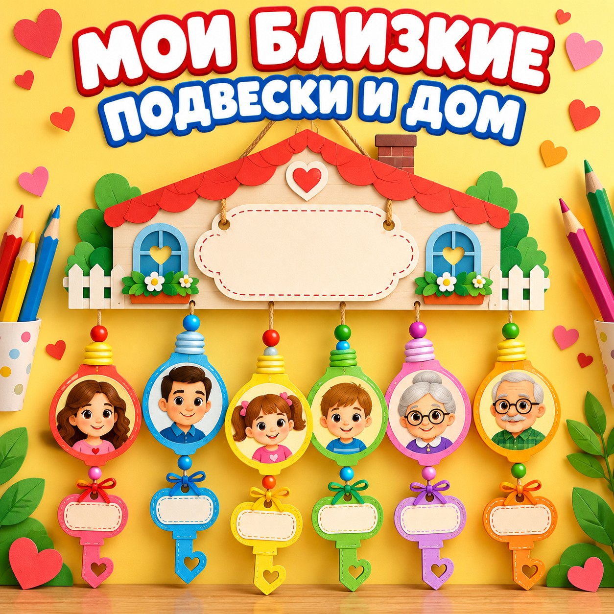 МОИ БЛИЗКИЕ ПОДВЕСКИ И ДОМ — 4-5 лет, 5-7 лет, семья — скачать для детского сада
