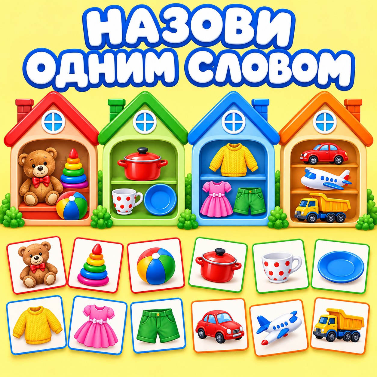 НАЗОВИ ОДНИМ СЛОВОМ — 4-5 лет, 5-7 лет, логика — скачать для детского сада