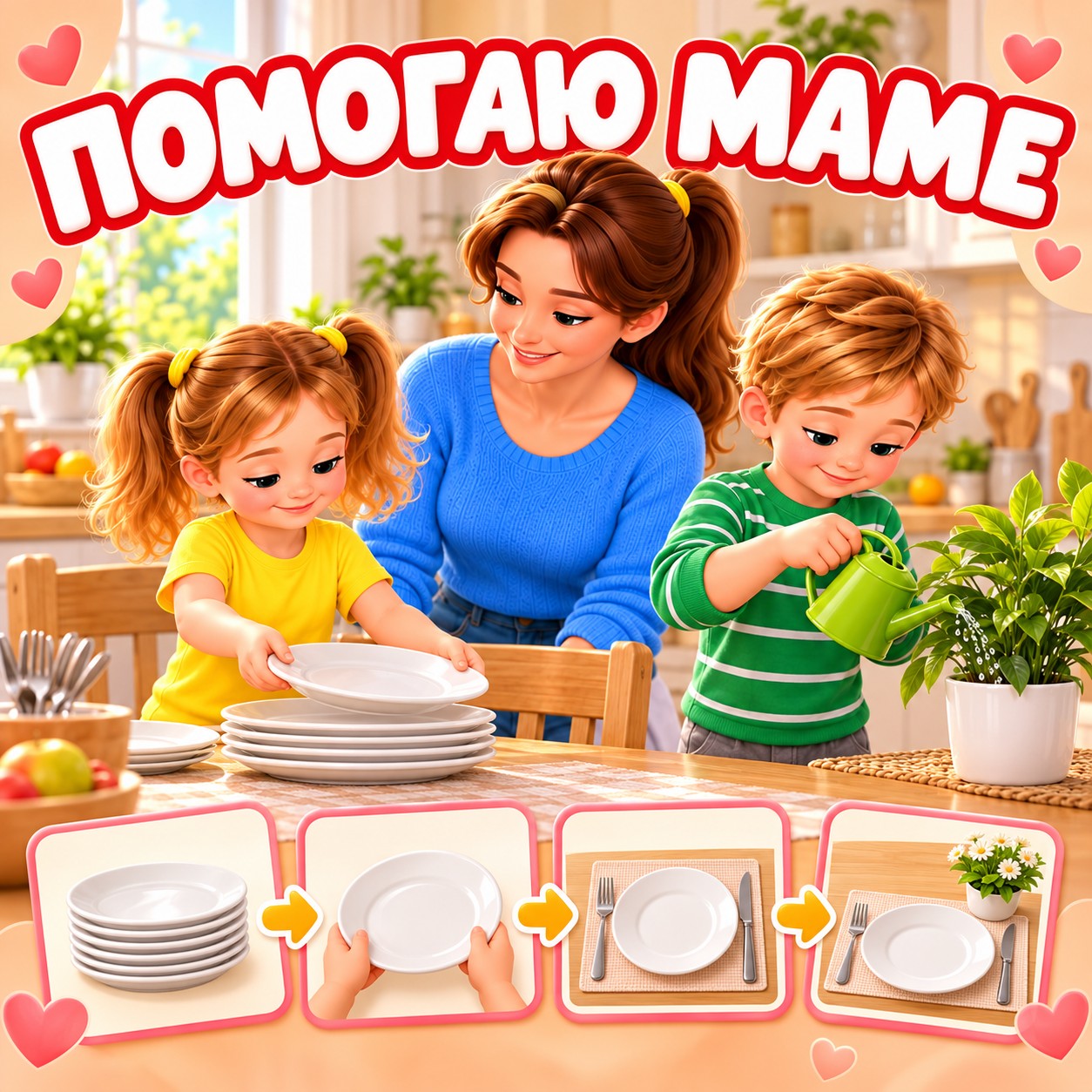 ПОМОГАЮ МАМЕ — 4-5 лет, 5-7 лет, день матери — скачать для детского сада