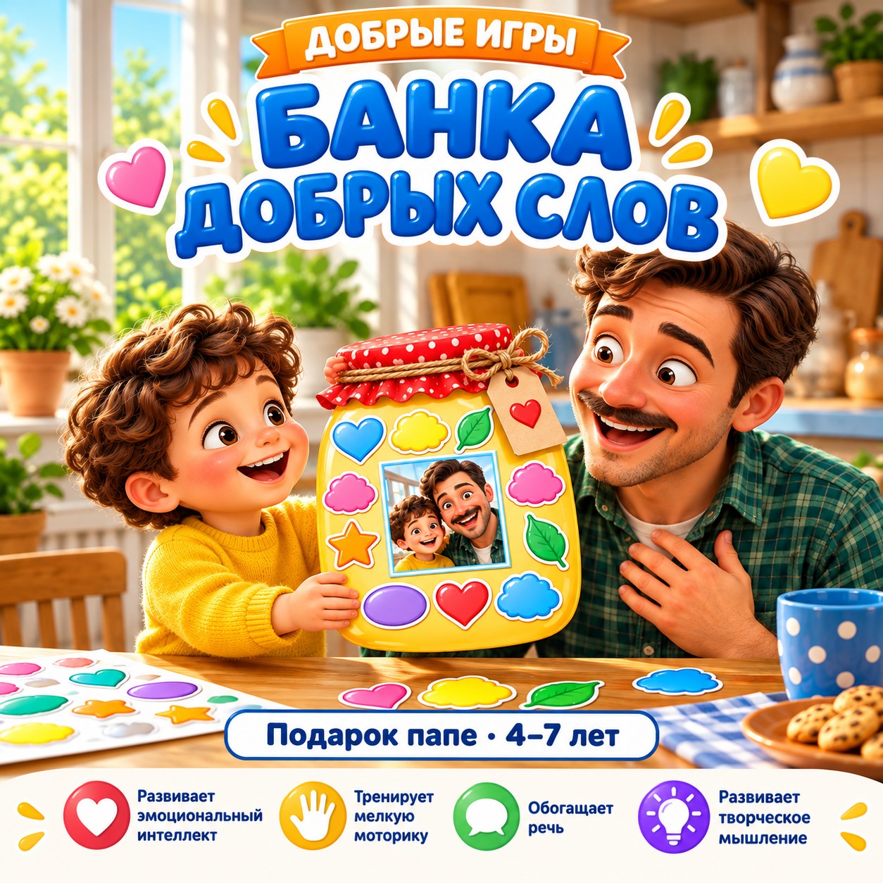 БАНКА ДОБРЫХ СЛОВ МОЙ ПАПА — день отца, 4-5 лет, 5-7 лет — скачать для детского сада