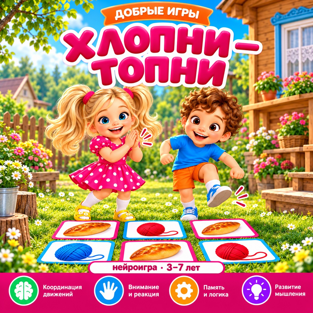 ХЛОПНИ — ТОПНИ У БАБУШКИ — 4-5 лет, 5-7 лет, бабушки и дедушки — скачать для детского сада