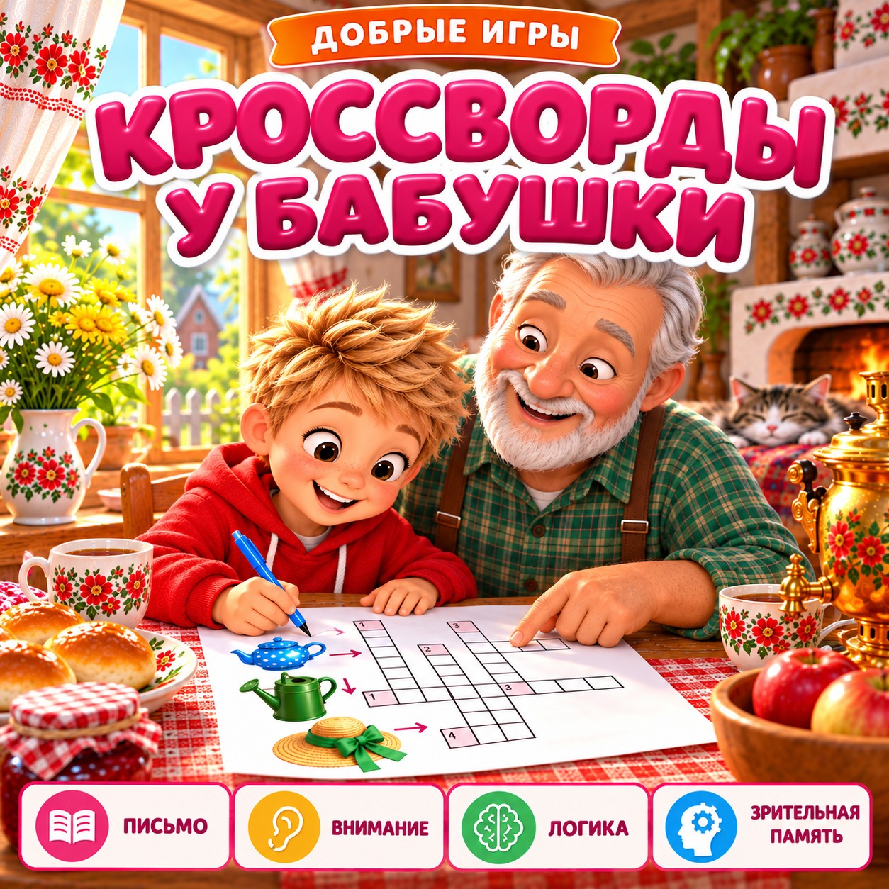 КРОССВОРДЫ У БАБУШКИ — 4-5 лет, 5-7 лет, бабушки и дедушки — скачать для детского сада