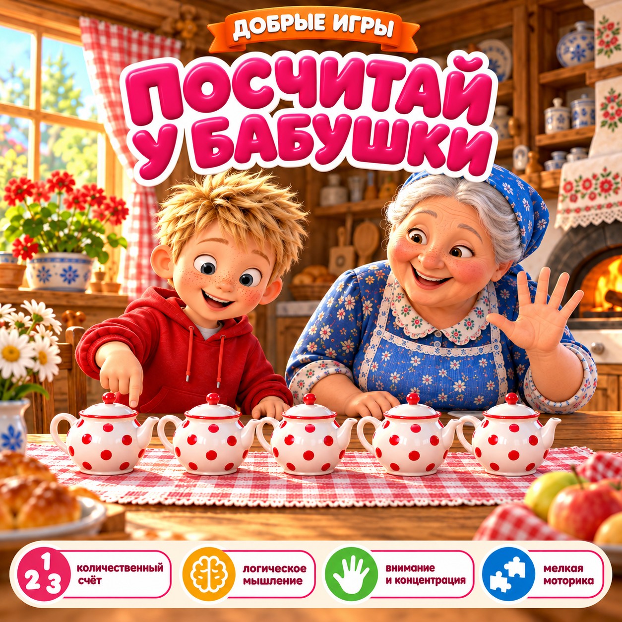 ПОСЧИТАЙ У БАБУШКИ — 4-5 лет, 5-7 лет, бабушки и дедушки — скачать для детского сада