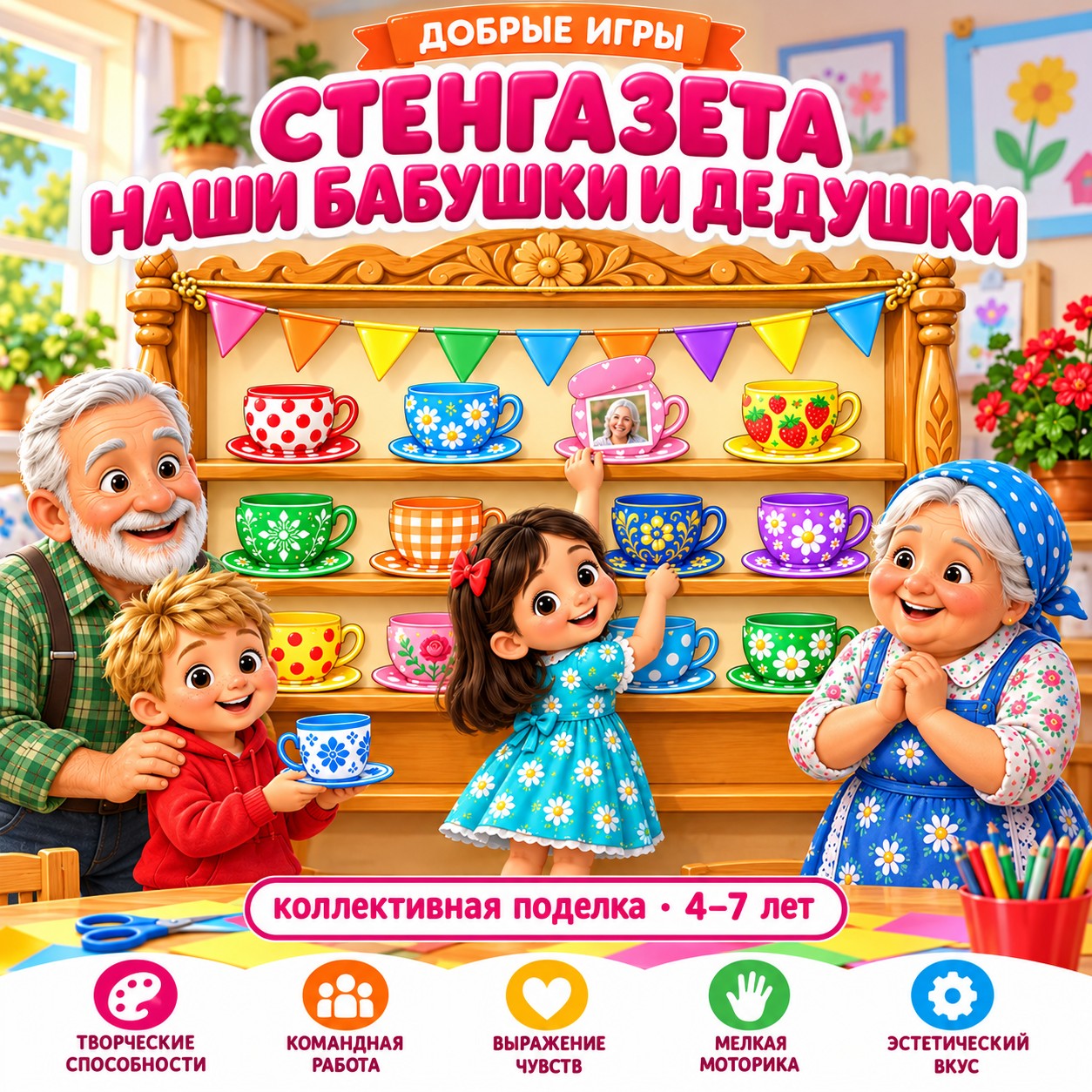 СТЕНГАЗЕТА НАШИ БАБУШКИ И ДЕДУШКИ — 4-5 лет, 5-7 лет, бабушки и дедушки — скачать для детского сада