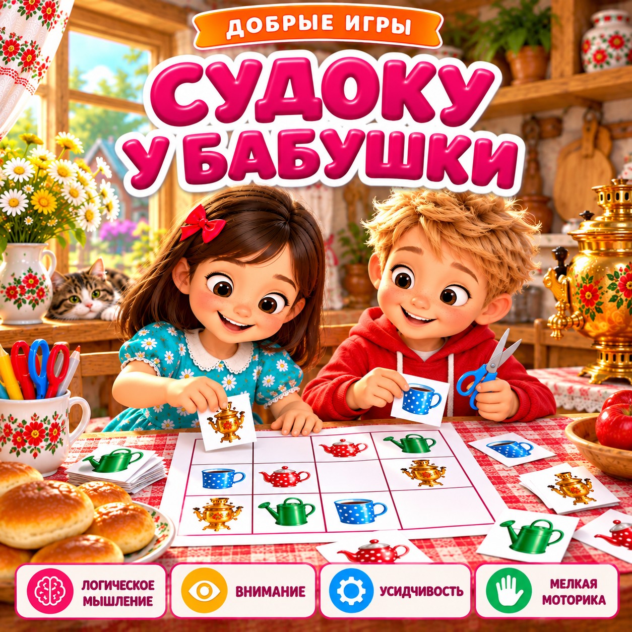 СУДОКУ У БАБУШКИ — судоку, 4-5 лет, 5-7 лет — скачать для детского сада