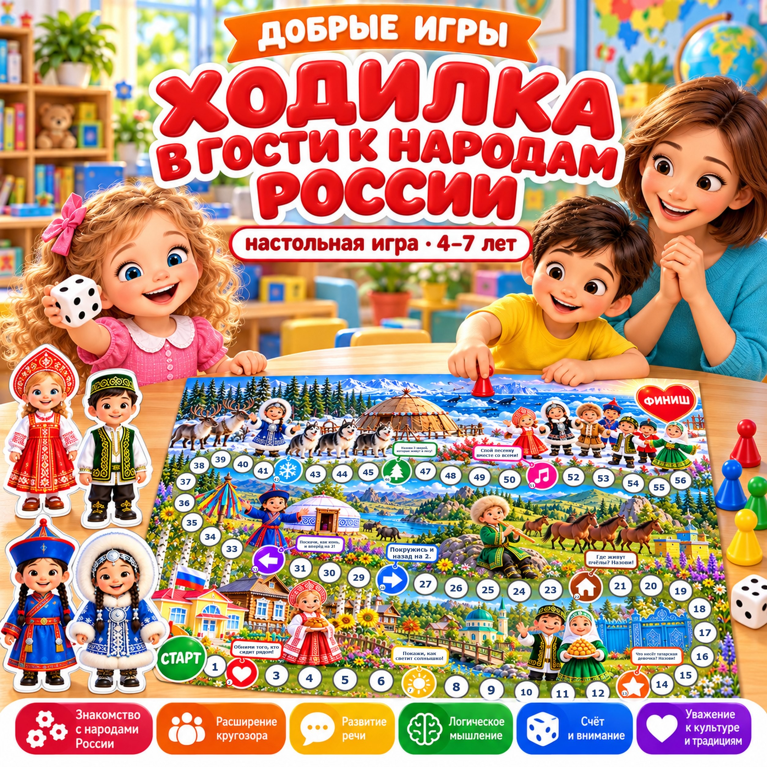 ХОДИЛКА В ГОСТИ К НАРОДАМ РОССИИ — народы россии, день народного единства, россия — скачать для детского сада