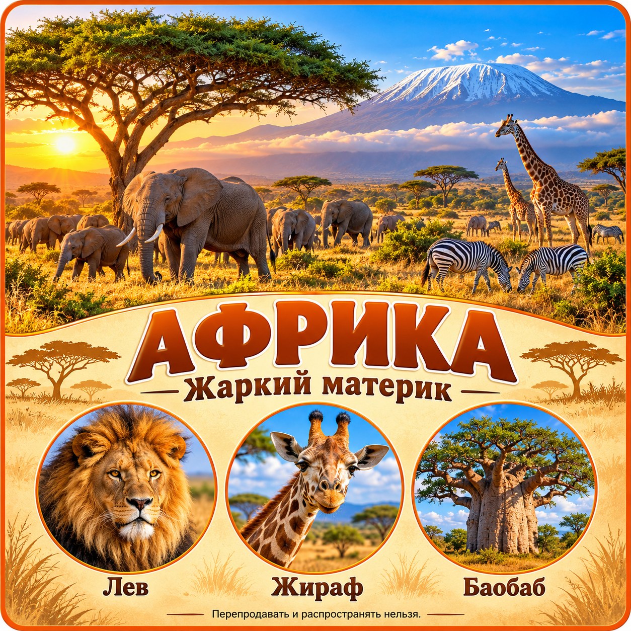 ПАПКА-ПЕРЕДВИЖКА АФРИКА — папка-передвижка, 4-5 лет, 5-7 лет — скачать для детского сада