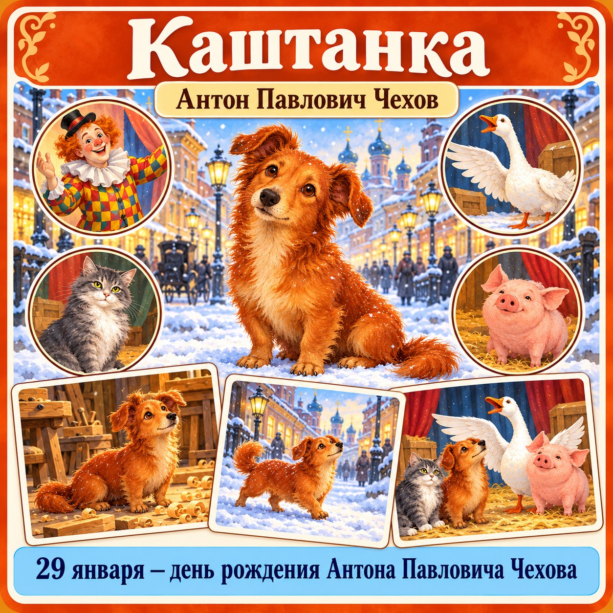 ПАПКА-ПЕРЕДВИЖКА КАШТАНКА А. П. ЧЕХОВА — папка-передвижка, 4-5 лет, 5-7 лет — скачать для детского сада