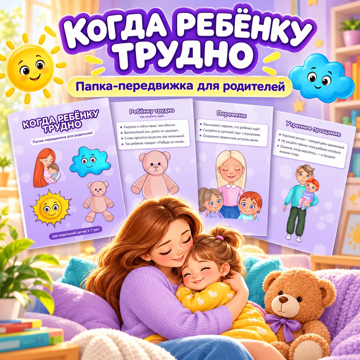 ПАПКА-ПЕРЕДВИЖКА КОГДА РЕБЁНКУ ТРУДНО — папка-передвижка, 4-5 лет, 5-7 лет — скачать для детского сада