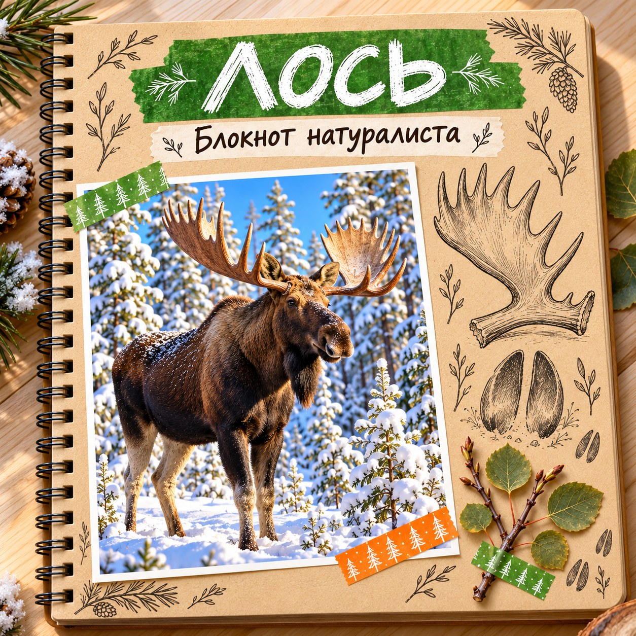 ПАПКА-ПЕРЕДВИЖКА ЛОСЬ — папка-передвижка, 4-5 лет, 5-7 лет — скачать для детского сада