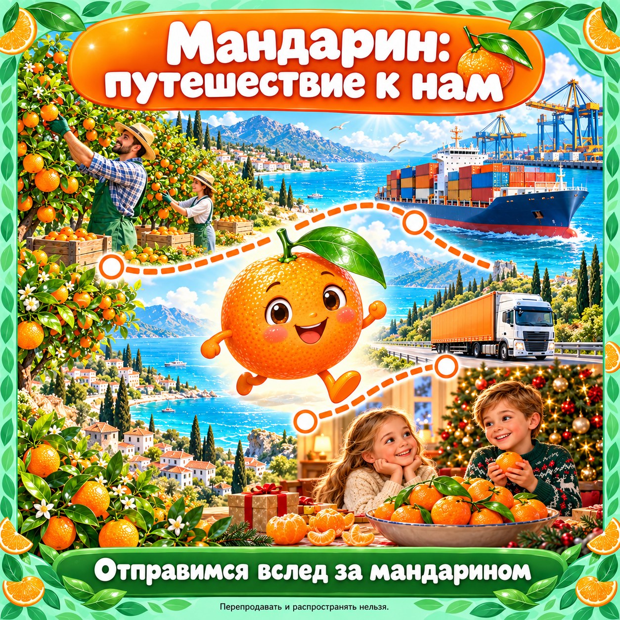 ПАПКА-ПЕРЕДВИЖКА МАНДАРИН — КАК ОН ПОПАДАЕТ НА НАШ СТОЛ — папка-передвижка, 4-5 лет, 5-7 лет — скачать для детского сада