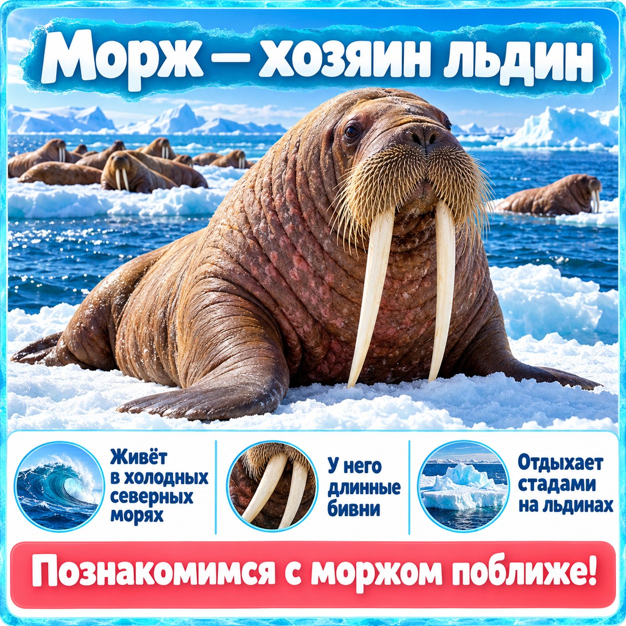 ПАПКА-ПЕРЕДВИЖКА МОРЖ — папка-передвижка, 4-5 лет, 5-7 лет — скачать для детского сада