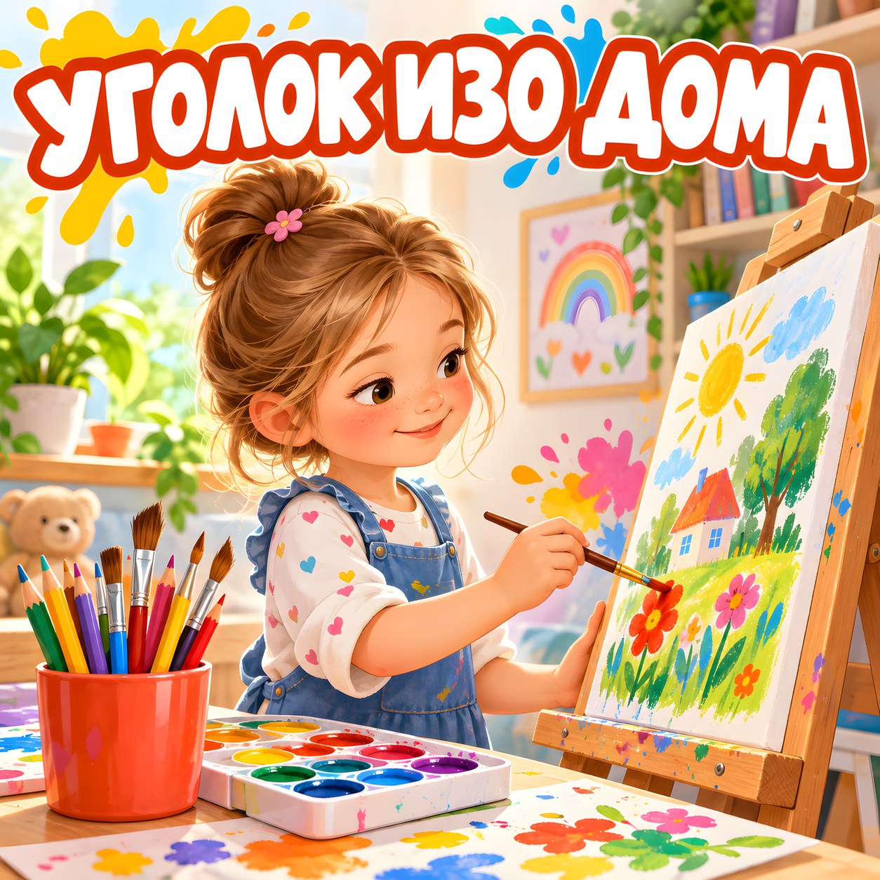 ПАПКА-ПЕРЕДВИЖКА УГОЛОК ИЗО ДОМА — папка-передвижка, 4-5 лет, 5-7 лет — скачать для детского сада