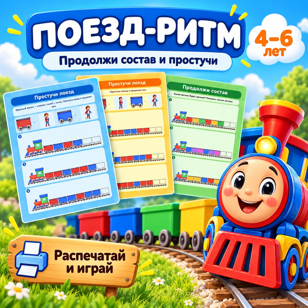 ПОЕЗД-РИТМ — 4-5 лет, 5-7 лет — скачать для детского сада